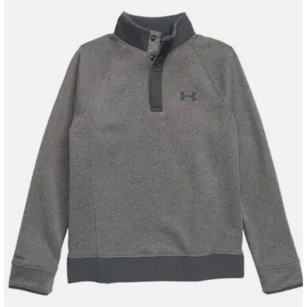Under Armour Pullover Kids YXL Gray Great Condition Preloved Snap Fleece
